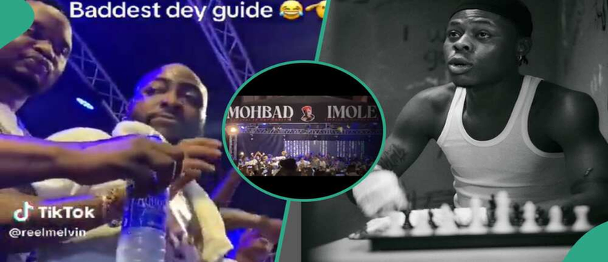 “Everybody na suspect” – Davido rejects water from a fan at Mohbad’s candlelight image