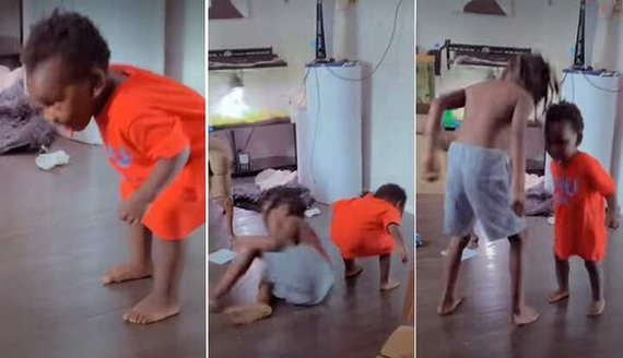 "Them Don See Their Mama Finish": Funny Children Mimic Mum's Pregnancy Behaviour, Video image