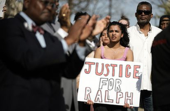 Students stage walkout to protest the shooting of a 16-year-old Black teenager in the US image