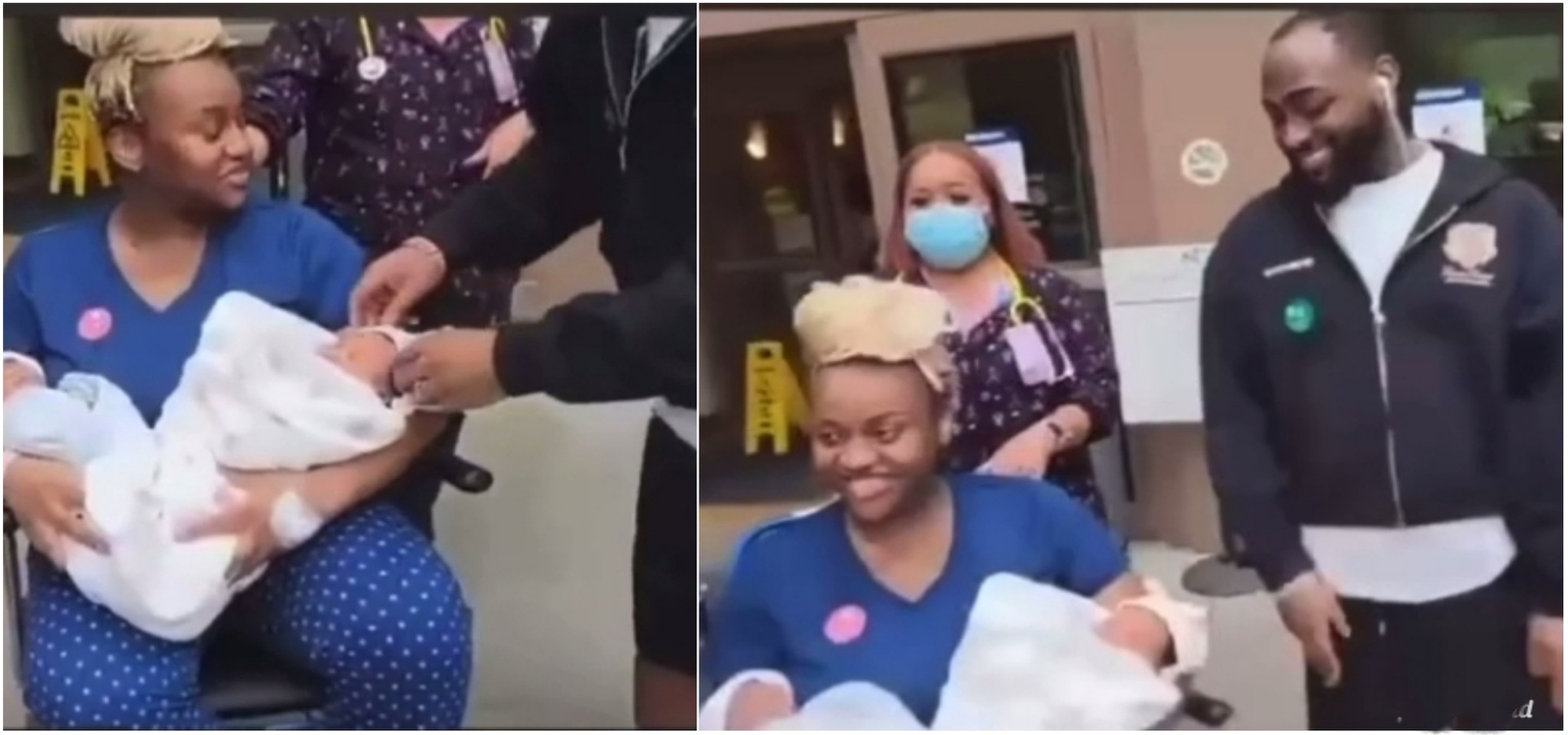 Video: Moment Davido, Chioma share news of newborn twins image