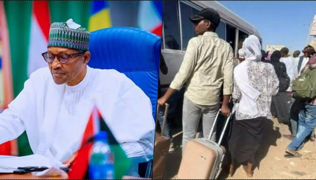 Nigerians Fleeing Sudan after Buhari Calls Egyptian Presidentt3 image