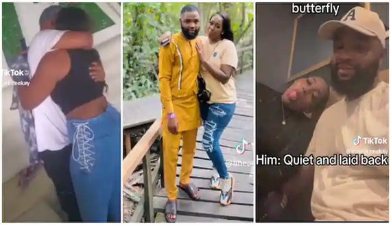 "He is a Prayer Warrior": Older Lady Dating a Younger Nigerian Man Flaunts Him in Cute Video, Says He's Quiet image