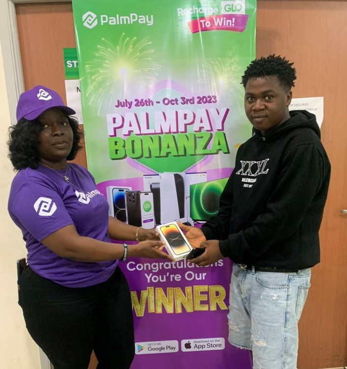 Final week: Win iPhone 14 Pro Max or TECNO V Fold with N300 Glo Recharge on PalmPay image