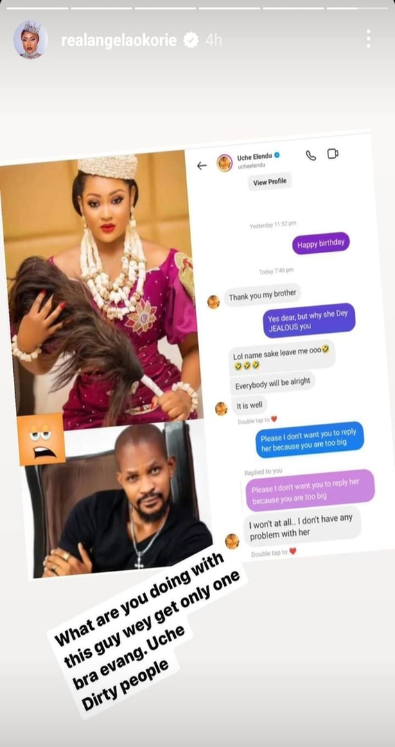 Angela Okorie slams Uche Elendu over conversation with Uche Maduagwu image