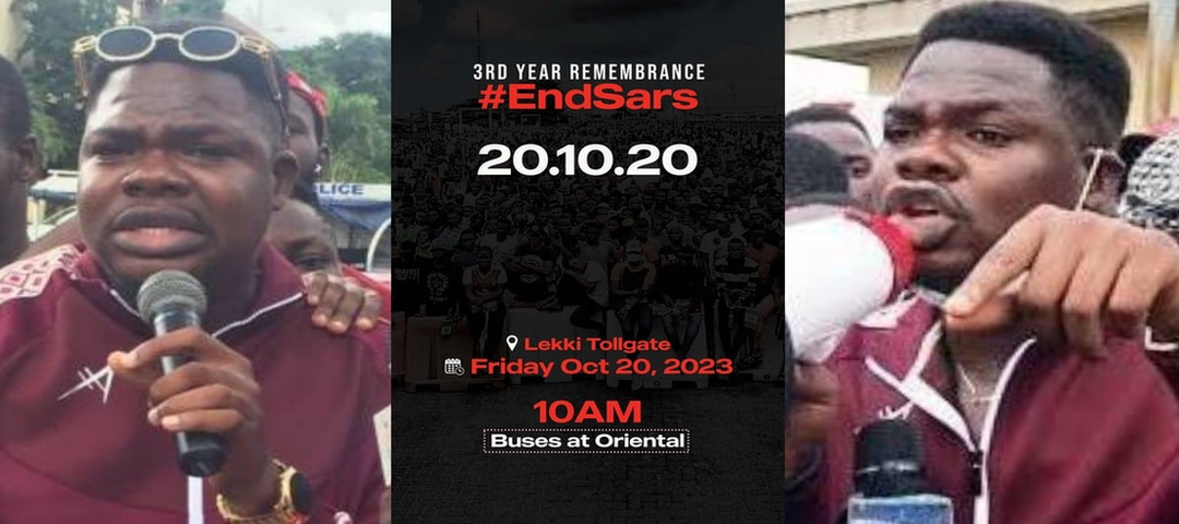 #EndSars: “3 Years now, we will never forget” – Mr Macaroni set for a peaceful walk at Lekki Toll Gate image