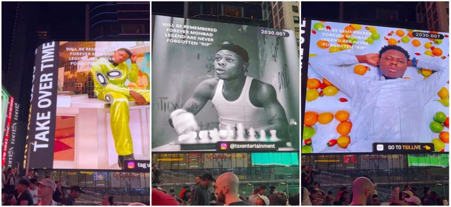 MohBad displayed on Times Square’s billboard in New York image