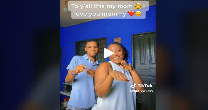 "She looks younger than you" video of a young Nigerian lady and her son danced go viral on TikTok video image