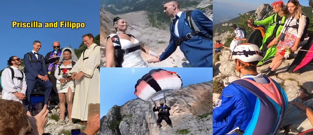 “Na this kind wedding I go do”-Pastor orders couples, guests to jump off the cliff during the wedding ceremony (Video) image