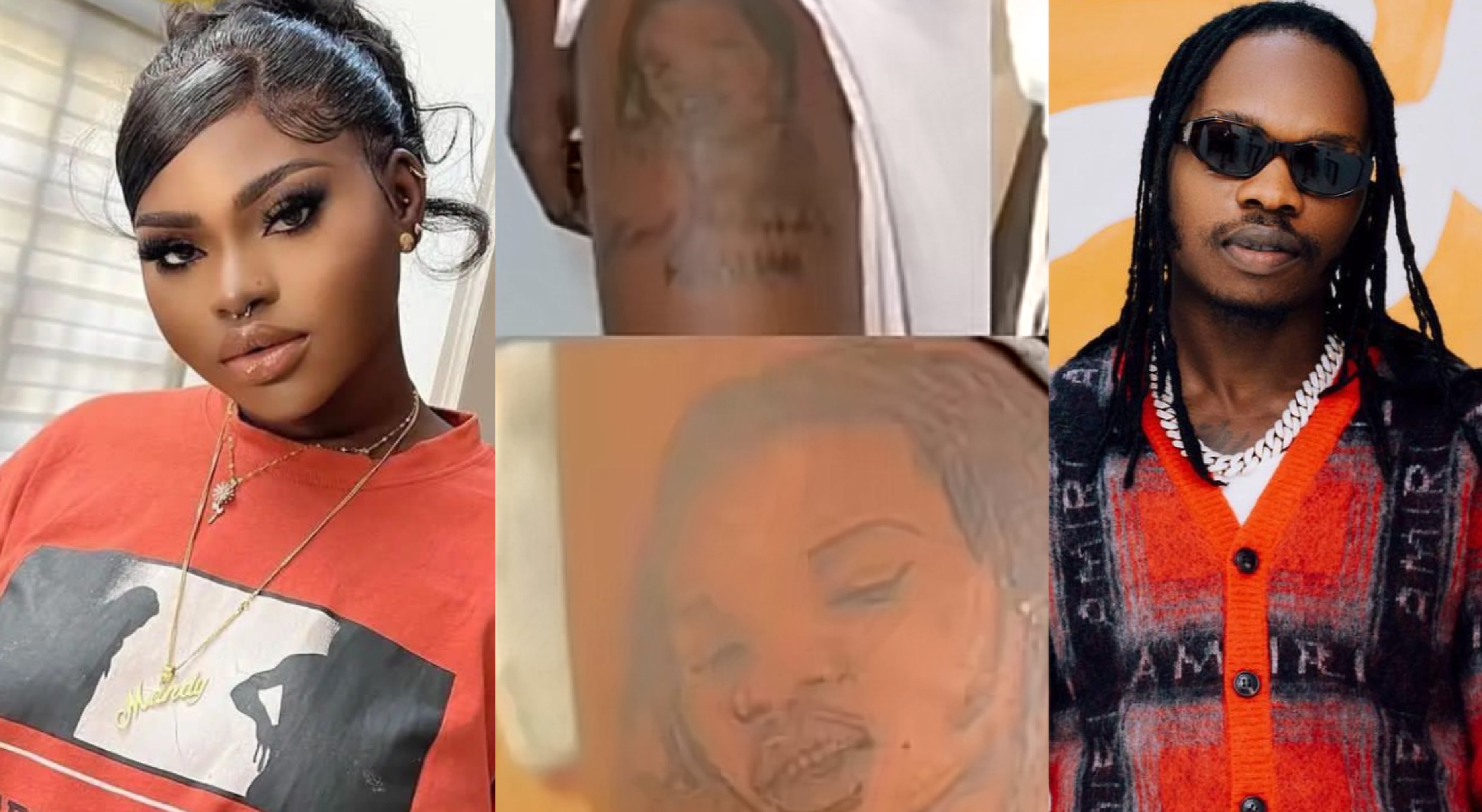 “I regret the day I tattooed your face on my laps” – Mandy Kiss says of Naira Marley image