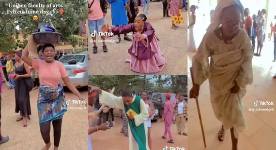 Outfit of UNIBEN students on Faculty of Arts Costume Day causes buzz online, netizens react [Video] image