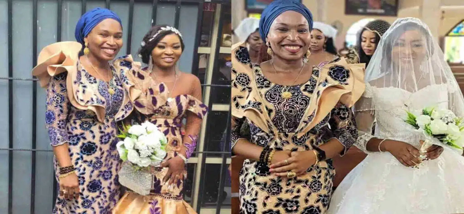 “My heart is full” – Lady gives out her adopted daughter’s hand in marriage 8 yrs after she came into her home as a nanny image