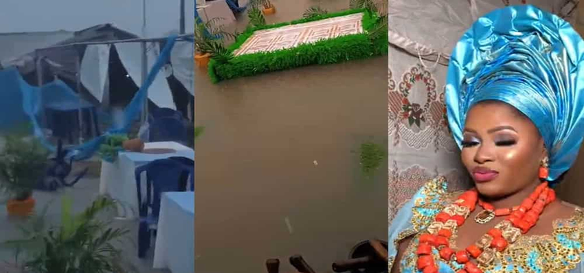 Heavy  rainfall disrupts traditional wedding ceremony image