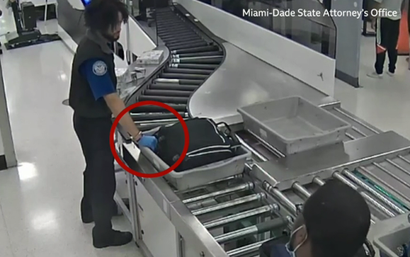 CCTV shows airport staff in US allegedly stealing from customers bags - (Video) image