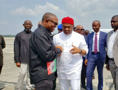 Peter Obi storms Imo, gives Uzodimma red card to vacate govt house