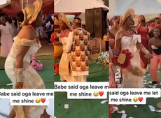 Bride causes stir as she scatters dance floor with energetic moves-"She don too See sega"